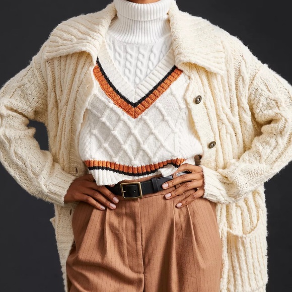 NWTS PILCRO CABLE-KNIT CARDIGAN SWEATER - Picture 2 of 4